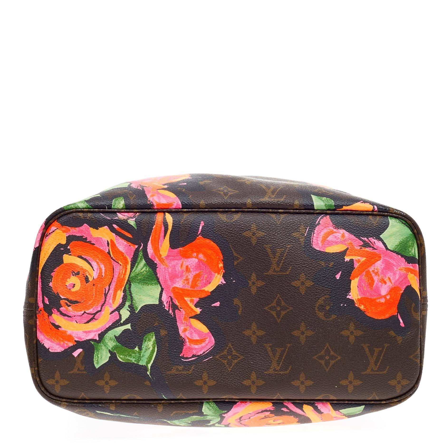 Women's or Men's Louis Vuitton Neverfull Limited Edition Monogram Canvas Roses MM