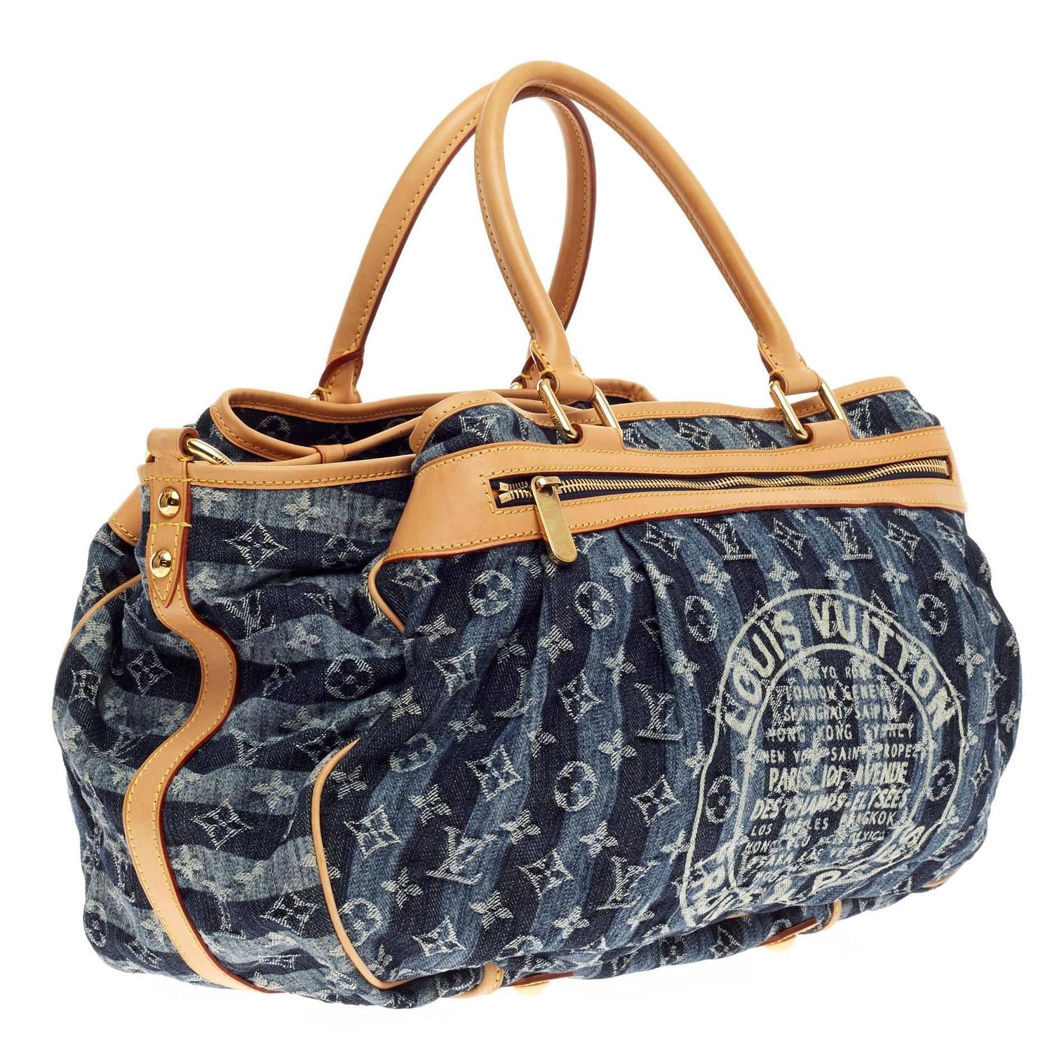Louis Vuitton Cabas Raye Limited Edition Denim GM at 1stdibs