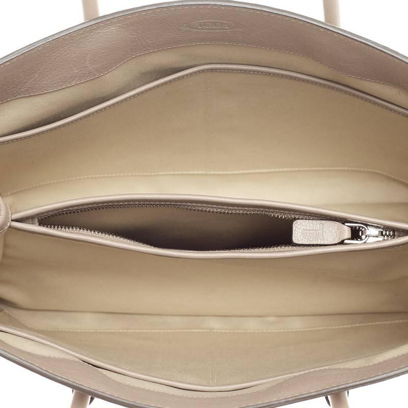 Brown Tod's Mocassino Tote Pebbled Leather