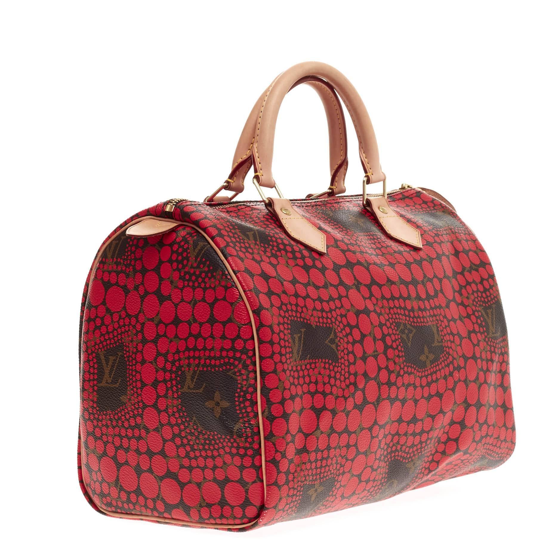 Louis Vuitton Speedy Limited Edition Kusama Monogram Town Canvas 30 In Good Condition In NY, NY