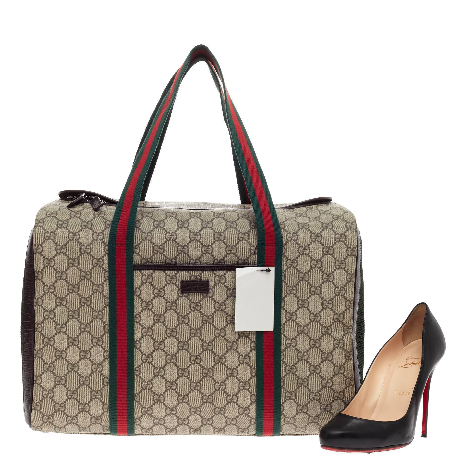 Gucci Pet Carrier GG Canvas Large at 1stDibs | gucci dog carrier for sale