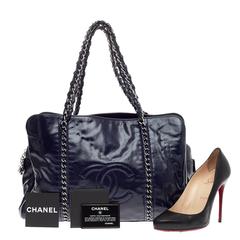 Chanel Luxe Ligne Zipped Tote Patent Large