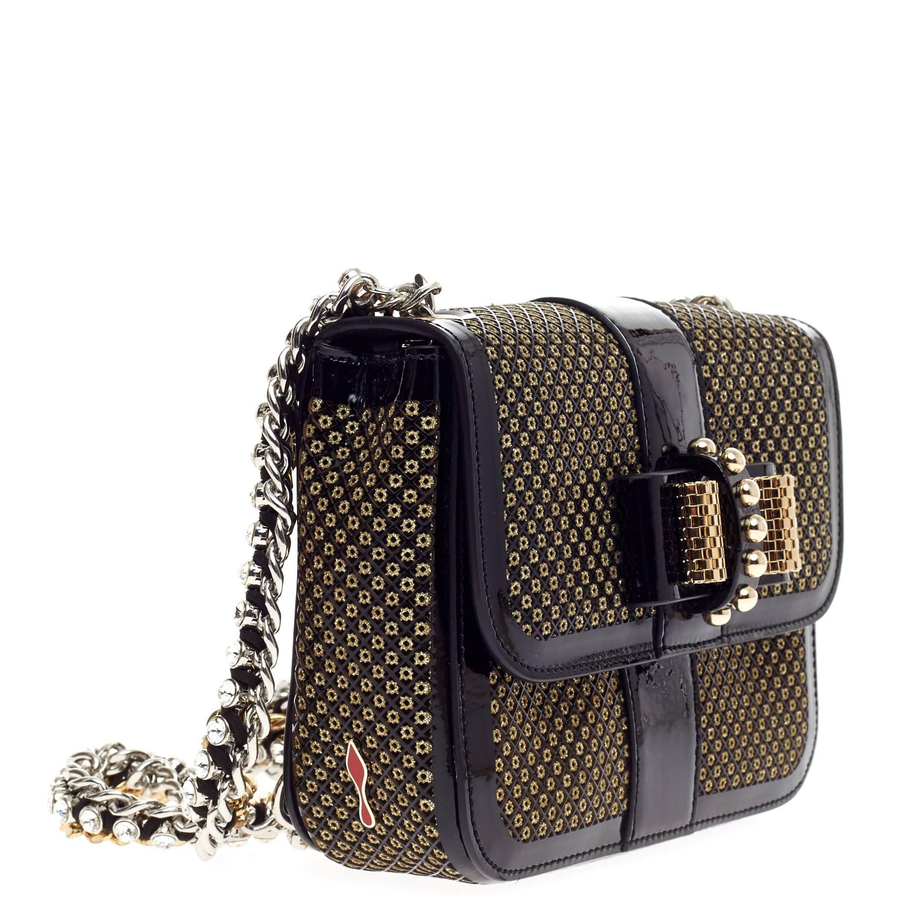 Black Christian Louboutin Sweet Charity Backpack Crystal Embellished Mini