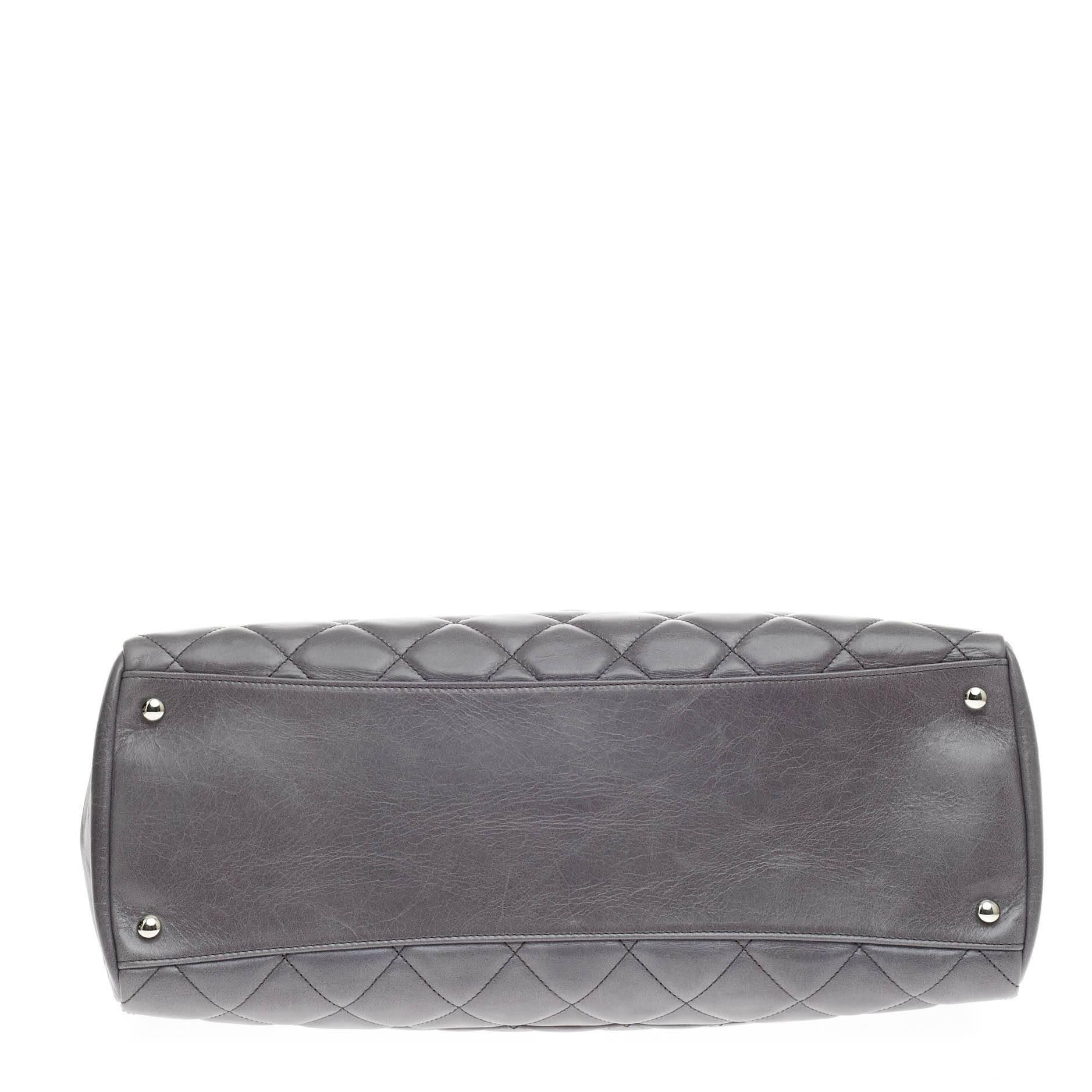 Chanel CC Delivery Tote Quilted Glazed Calfskin Large In Good Condition In NY, NY