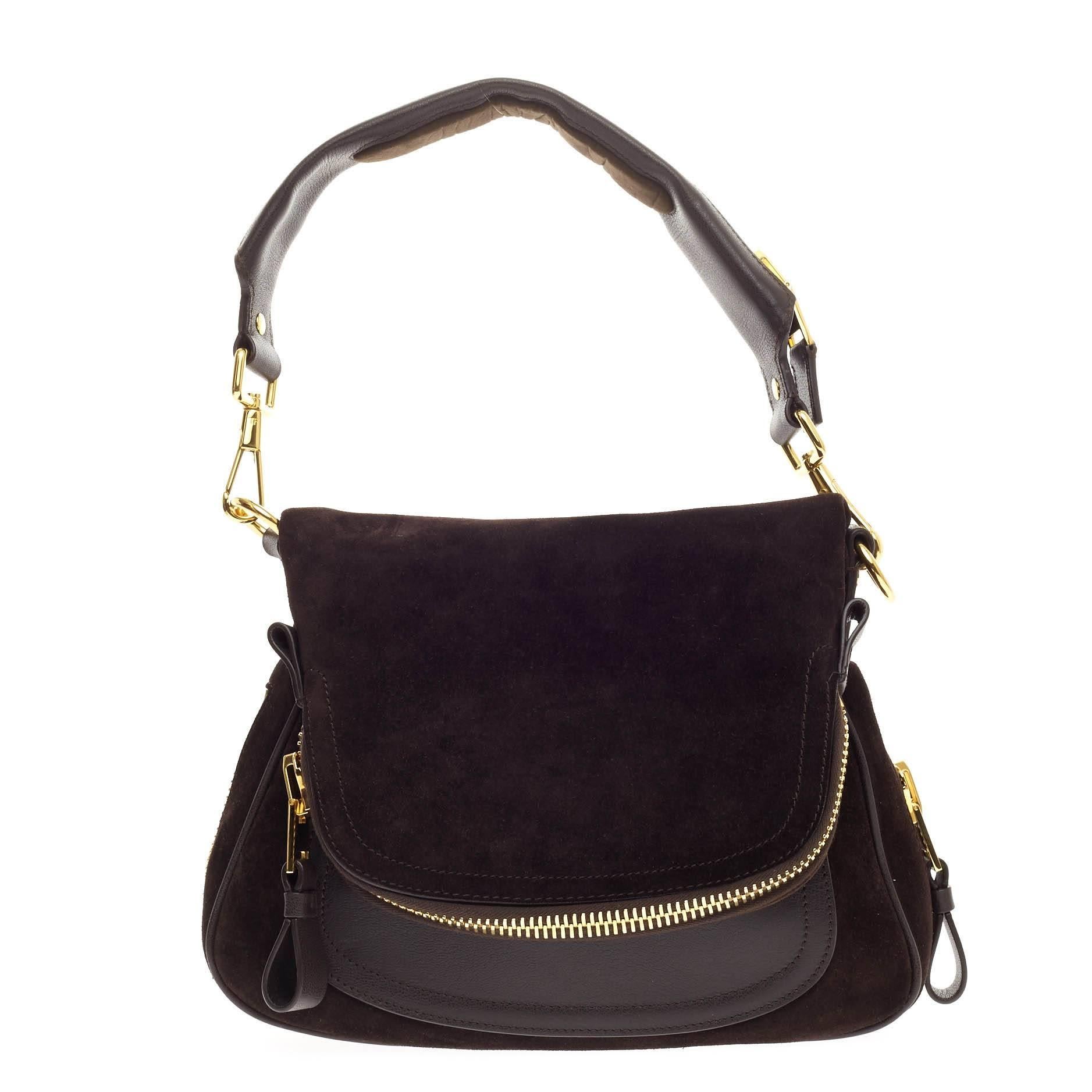 Tom Ford Jennifer Shoulder Bag Leather and Suede Medium