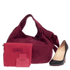 Valentino Nuage Bow Hobo Suede Medium