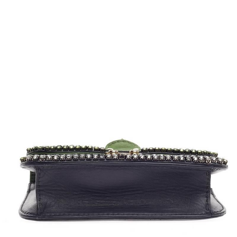 Valentino Glam Lock Shoulder Bag Crystal Embellished Leather Small In Good Condition In NY, NY