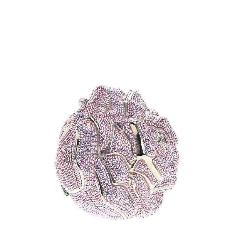 Judith Leiber Rose Minaudiere Crystal Small In Good Condition In NY, NY