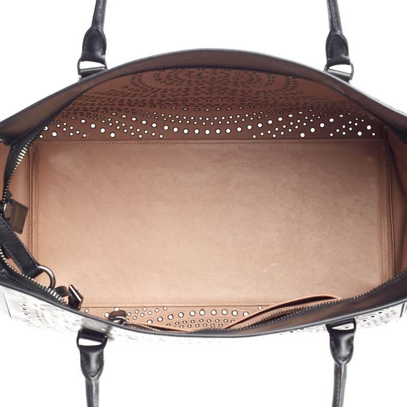 Alaia Grommet Zip Tote Leather Large 2