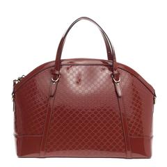 Gucci Nice Top Handle Bag Patent Microguccissima Leather Large