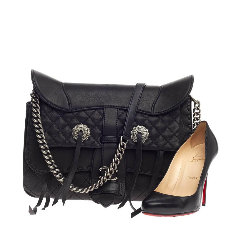 Chanel Paris-Dallas Fringe Flap Saddle Bag Embellished Calfskin