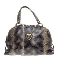 Gucci Babouska Heart Dome Satchel Python Medium