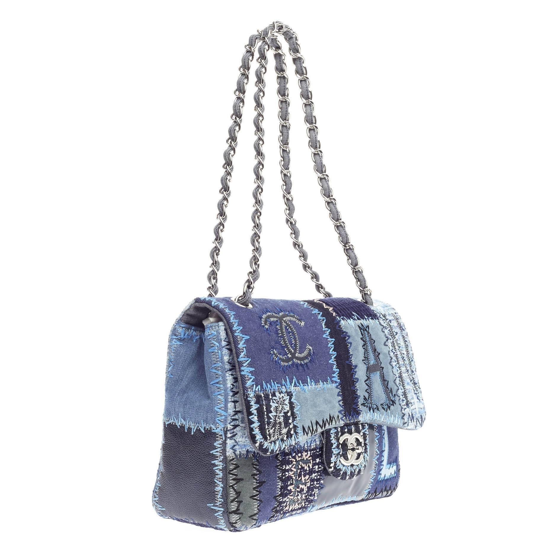 Women's or Men's Chanel Classic Single Flap Multicolor Patchwork Jumbo