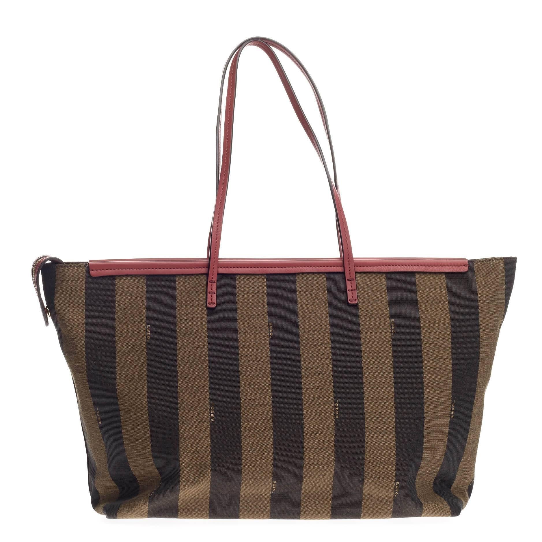 Women's or Men's Fendi Pequin Roll Tote Canvas Large