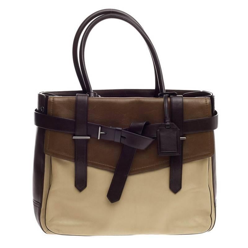 Reed Krakoff Tricolor Boxer Tote Leather Large