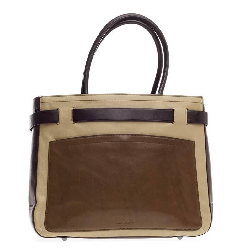 Women's Reed Krakoff Tricolor Boxer Tote Leather Large