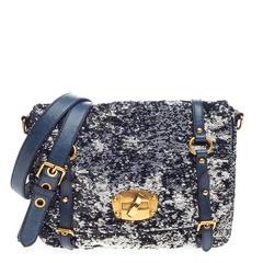 Miu Miu Flap Belted Messenger Sequin Embellished Leather Small