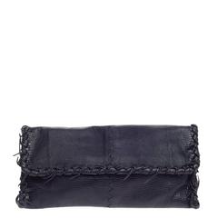 Bottega Veneta Fuzzy Clutch Lizard with Intrecciato Detail Medium