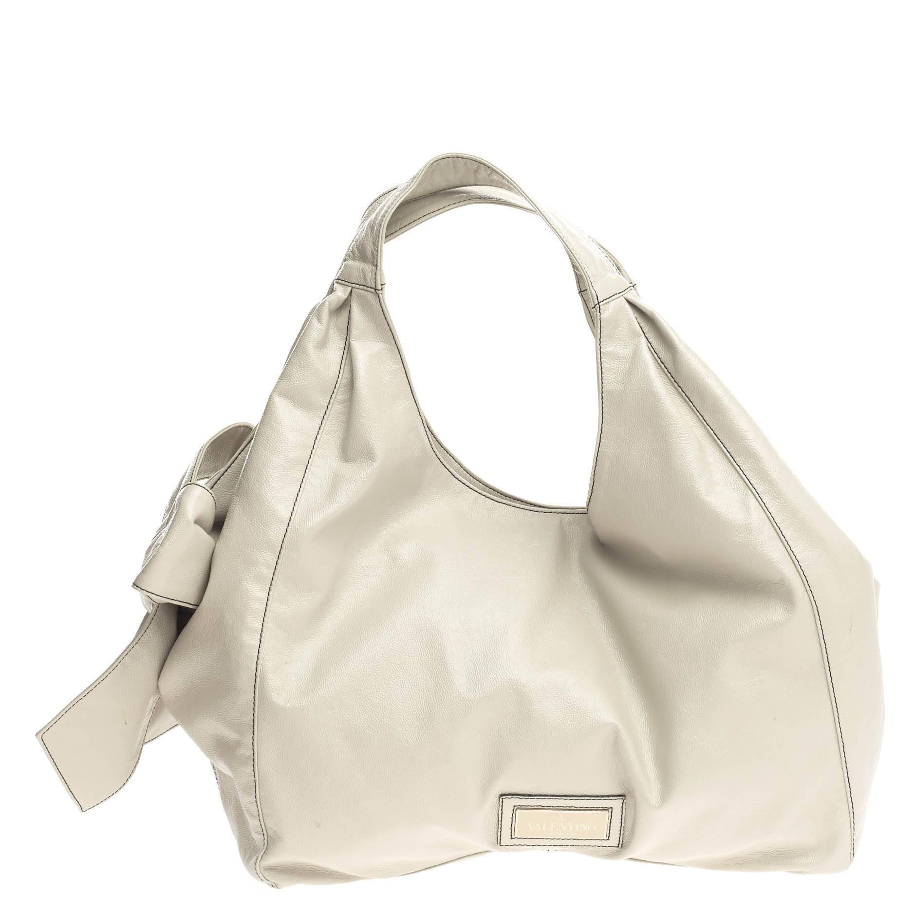 Valentino Nuage Bow Hobo Leather Large