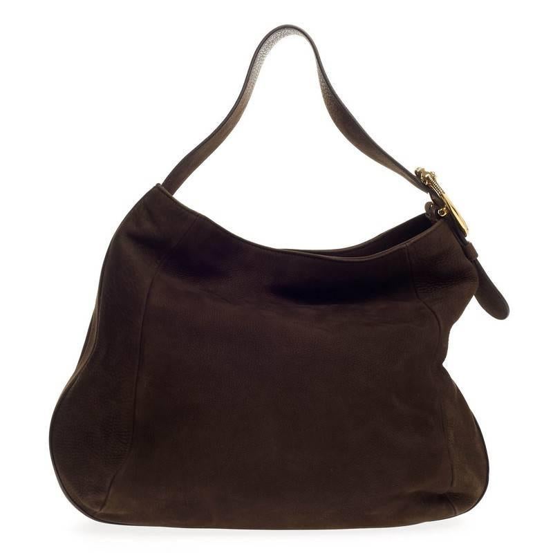 Women's Gucci Ribot Horse Heads Hobo Nubuck Large