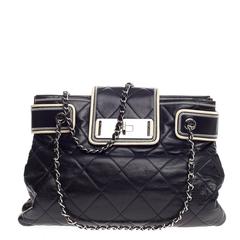 Chanel Mademoiselle Lock Compartment Tote Quilted Leather Medium