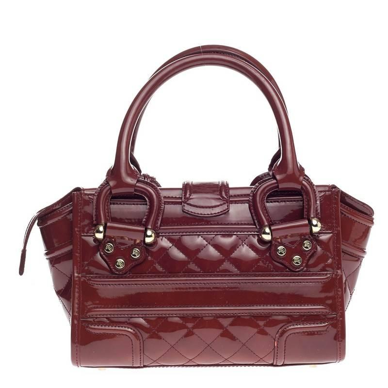 Burberry Manor Bag Quilted Patent Mini In Good Condition In NY, NY