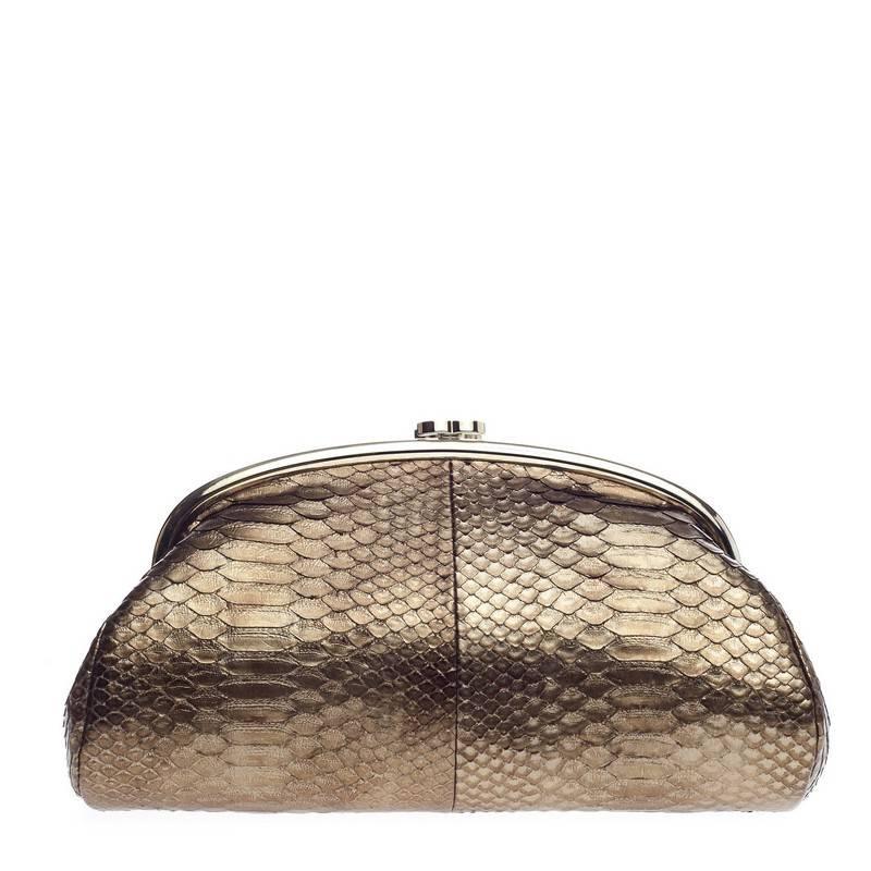 Chanel Timeless Clutch Python In Good Condition In NY, NY