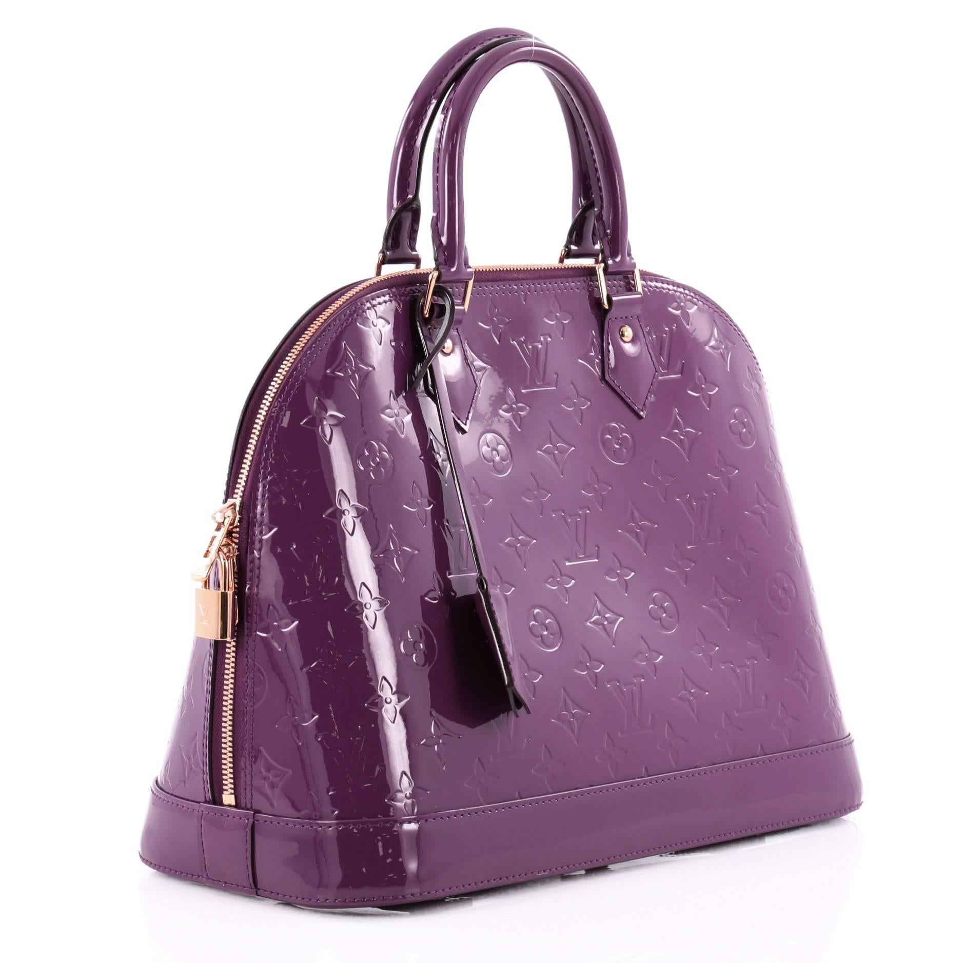 Purple Louis Vuitton Alma Monogram Vernis MM