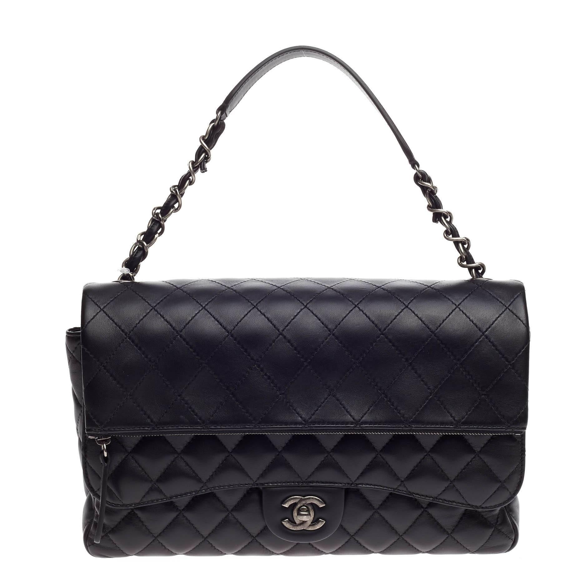 Chanel Chain Double Flap Bag Quilted Lambskin Large