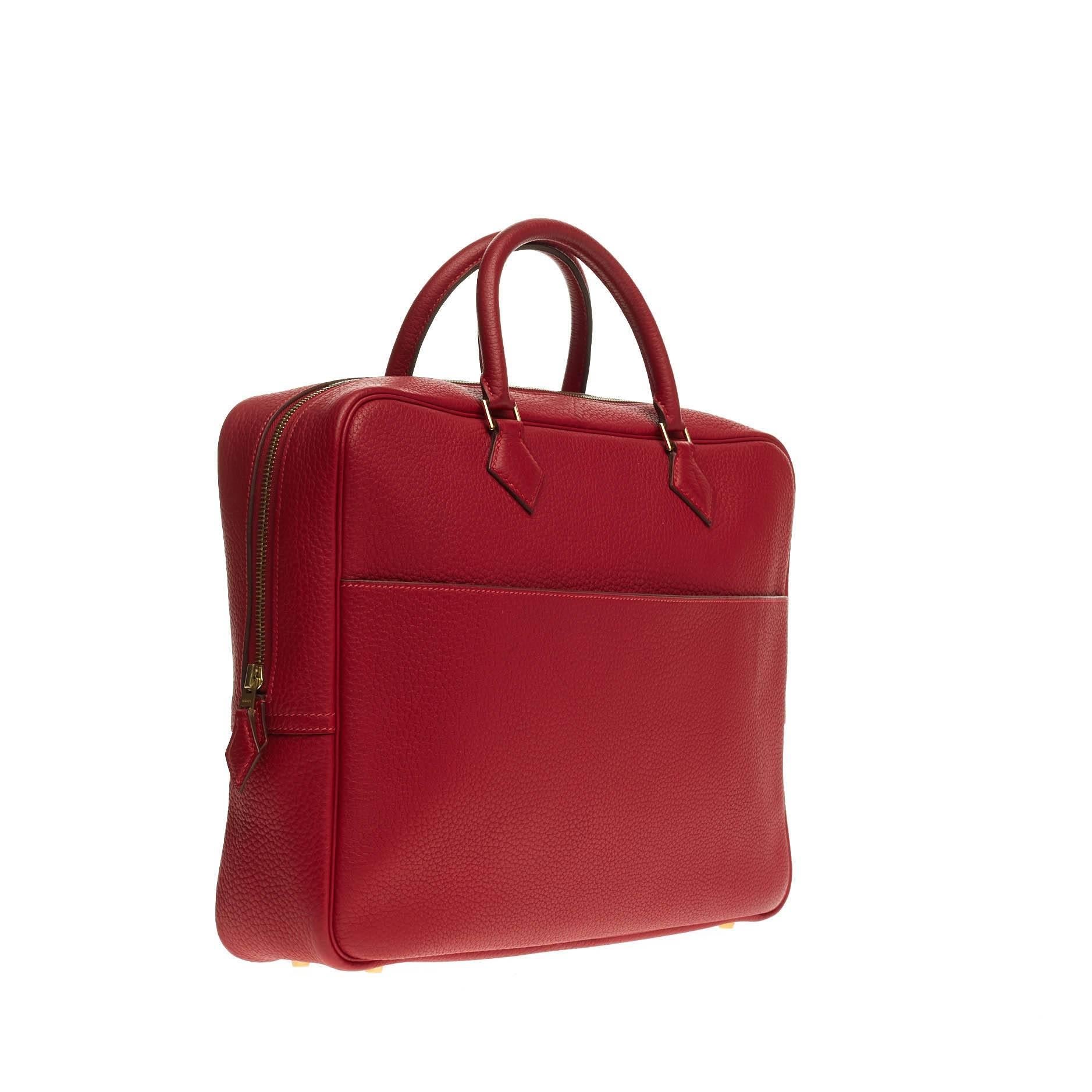 Red Hermes Plume Dog Clemence 38