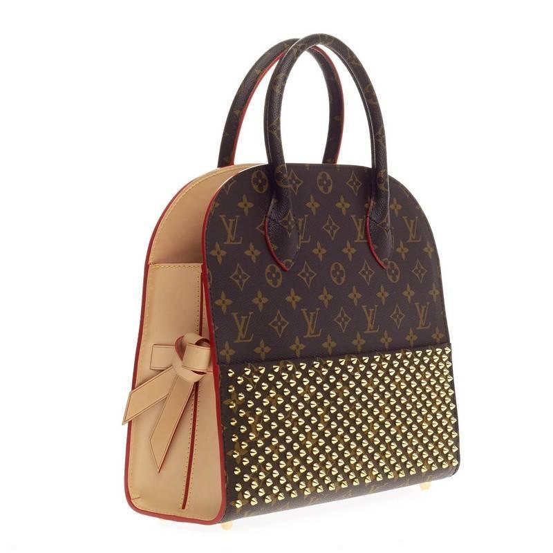 Louis Vuitton Limited Edition Christian Louboutin Shopping Bag Calf Hair and Mon For Sale at 1stdibs