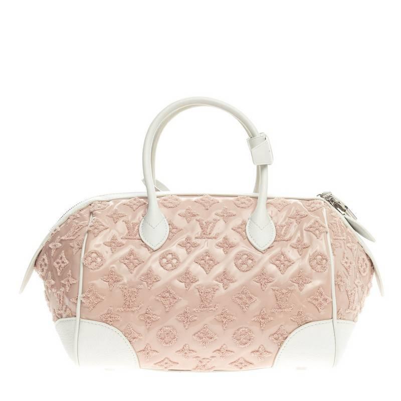 Beige Louis Vuitton Round Speedy Monogram Bouclettes