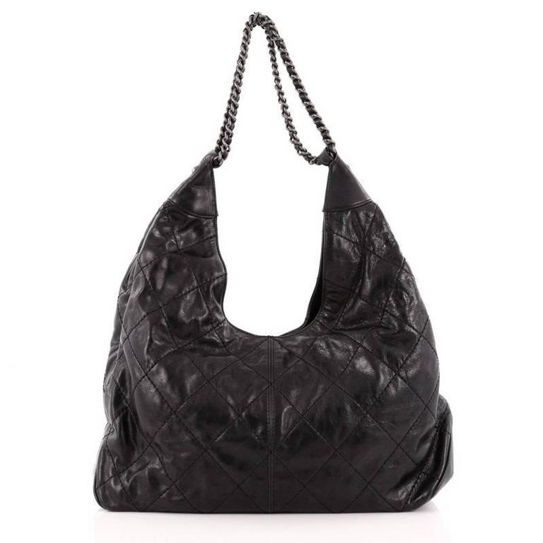 Chanel Coco Supple Hobo Quilted Calfskin Large at 1stDibs