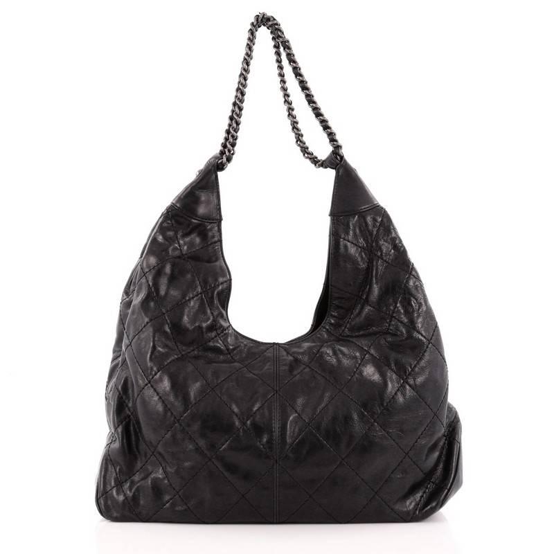 Chanel Coco Supple Hobo Quilted Calfskin Large In Good Condition In NY, NY