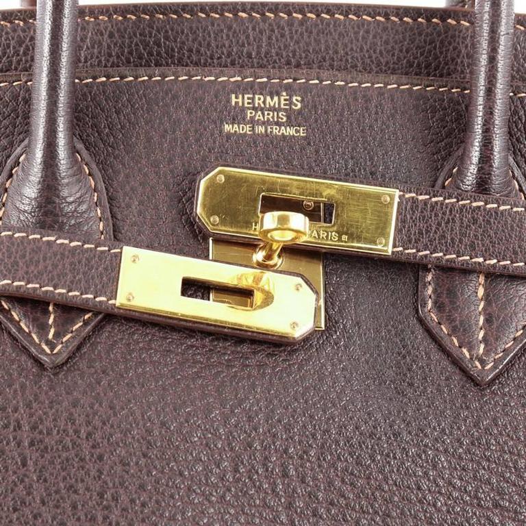 Hermes Birkin Ebene Buffalo with Gold Hardware 35 at 1stDibs