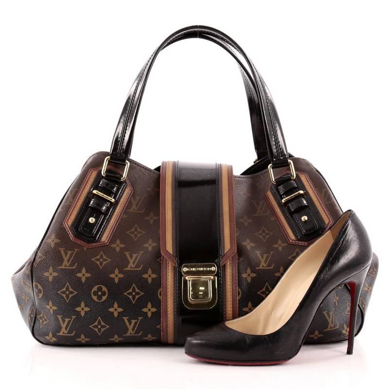 This authentic Louis Vuitton Griet Limited Edition Monogram Mirage presented in the brand's Fall/Winter 2007 Runway Collection updates this classic tote into a modern, eye-catching piece. Crafted in black and brown monogram ombre, this limited