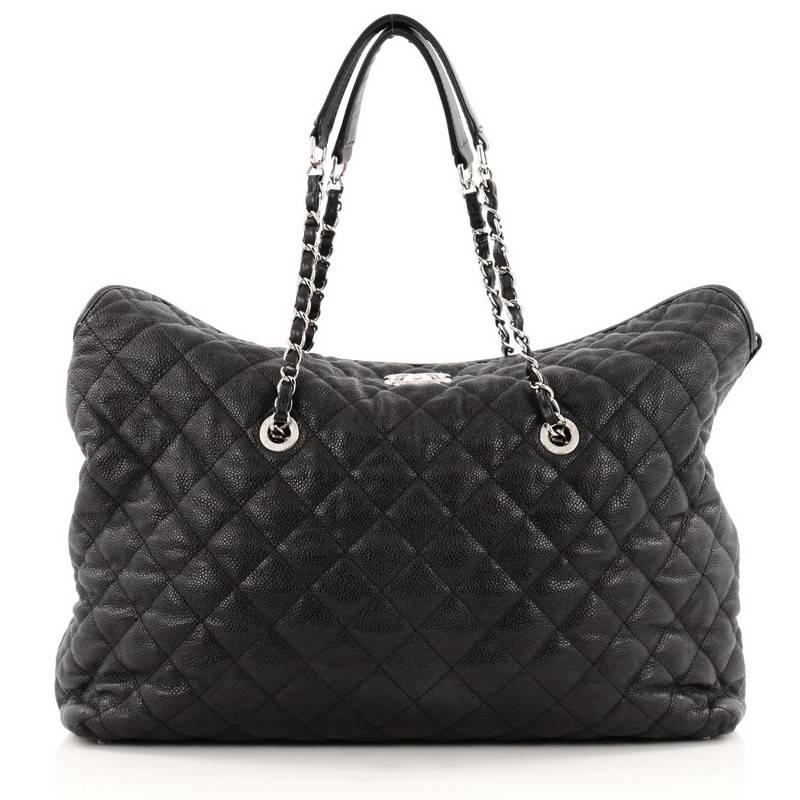 Chanel French Riviera Fold Tote Quilted Caviar Large 1