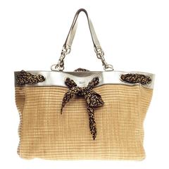 Gucci Positano Tote Raffia with Leather Large