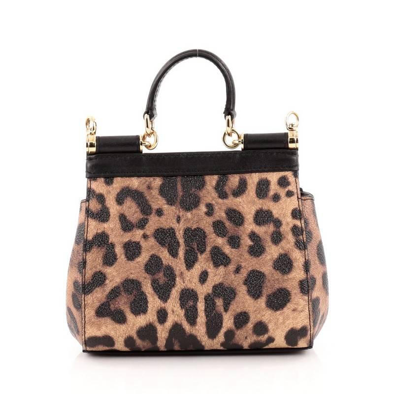 Dolce & Gabbana Miss Sicily Leopard Print Leather Mini In Good Condition In NY, NY