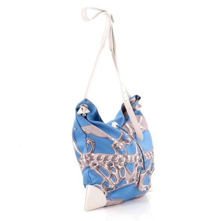 HERMES T time Silky City MM Silk leather Della Cavalleria Shoulder Bag Pink multicolor