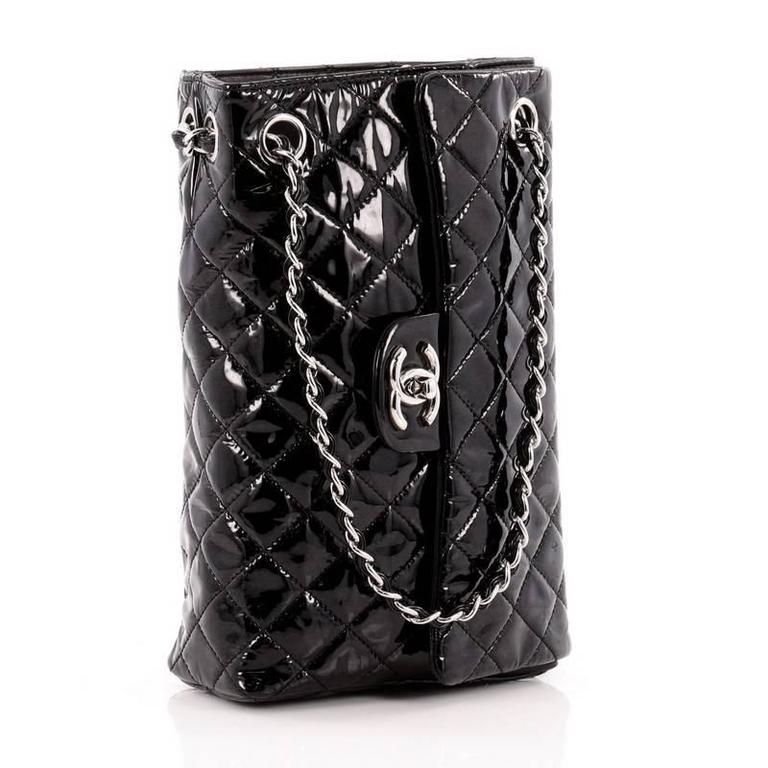 Chanel Upside Down Flap Bag Quilted Patent At 1stdibs