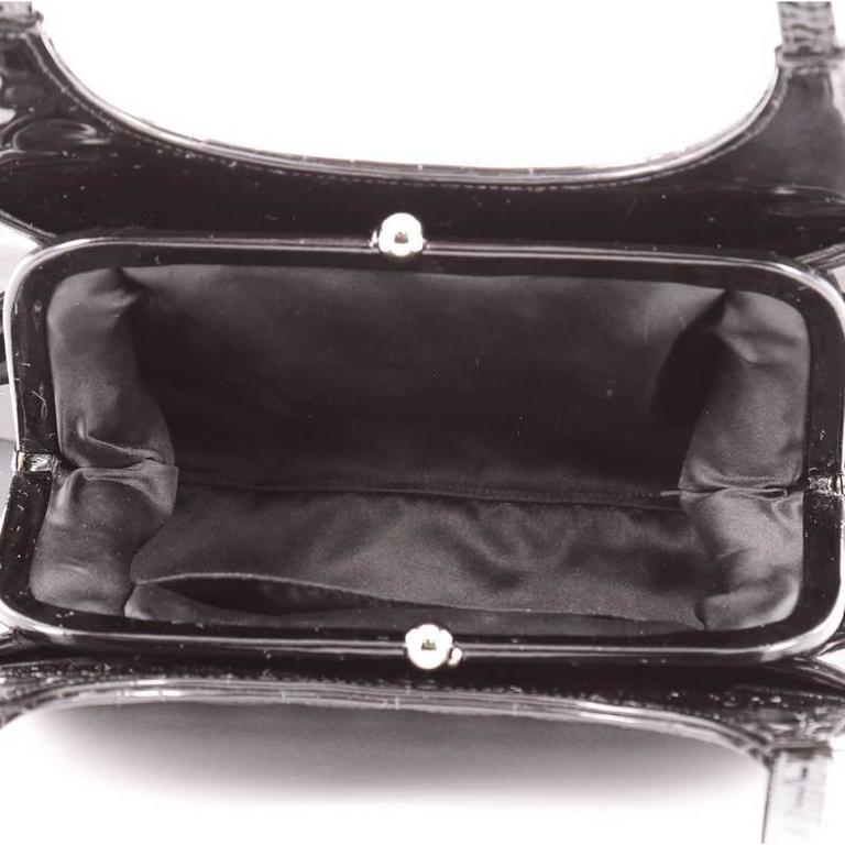 Chanel Vintage Chocolate Bar Kisslock Shoulder Bag Quilted Patent Medium