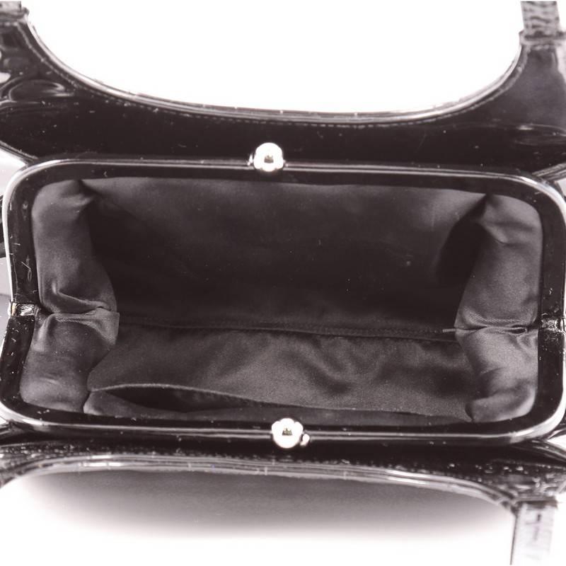 Women's Chanel Vintage Chocolate Bar Kisslock Shoulder Bag Quilted Patent Medium