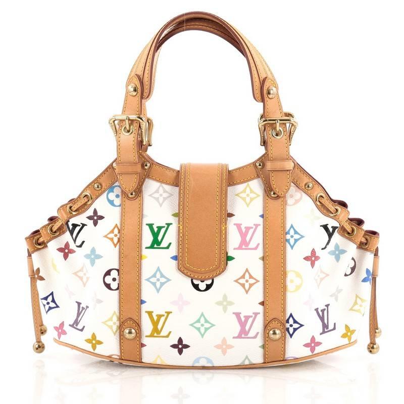 Beige Louis Vuitton Theda Handbag Monogram Multicolor GM