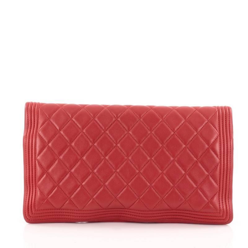 Women's or Men's Chanel Boy Beauty CC Clutch Quilted Lambskin