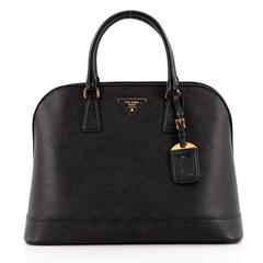 Prada Open Promenade Handbag Saffiano Leather Large