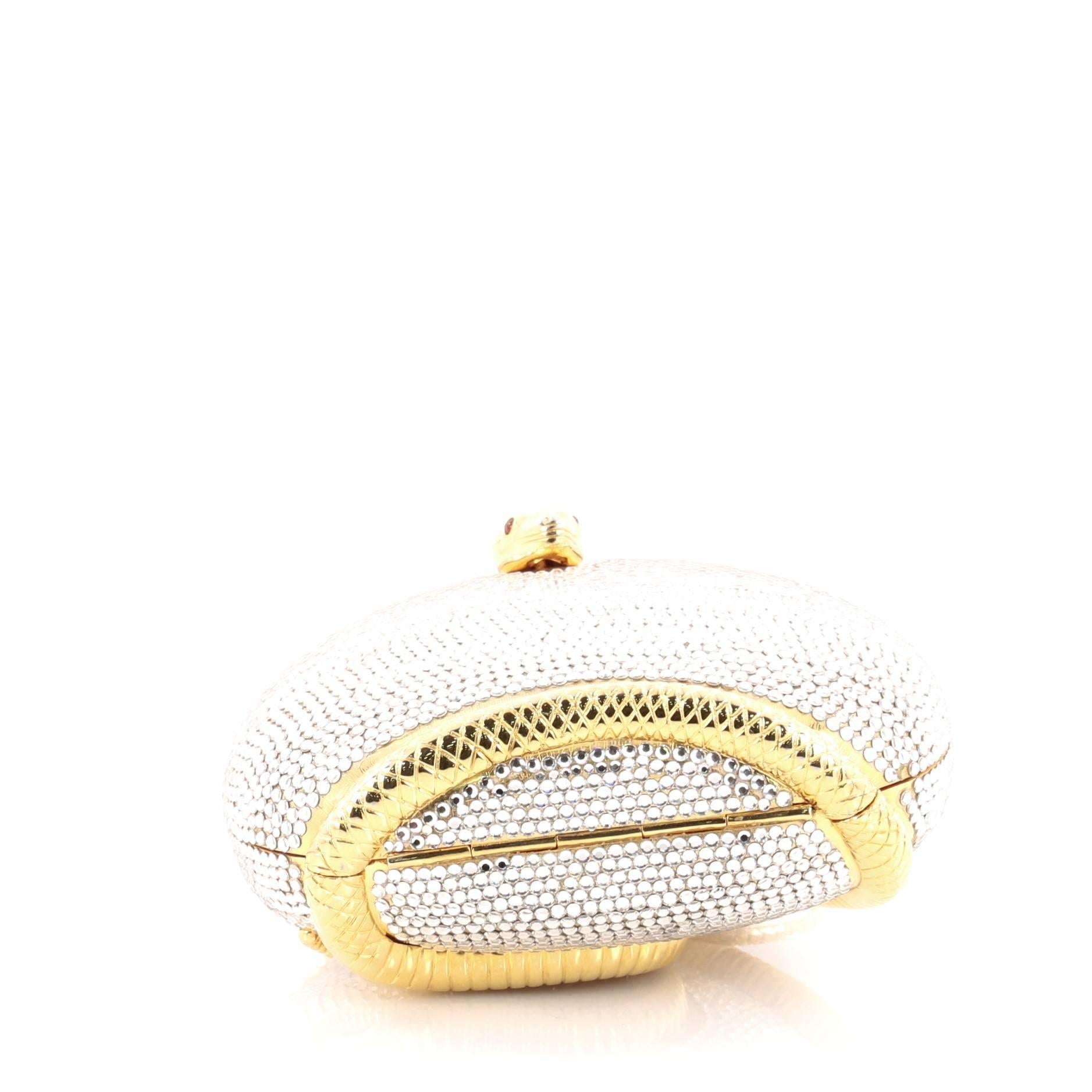 Judith Leiber Snake Minaudiere Crystal Small In Good Condition In NY, NY