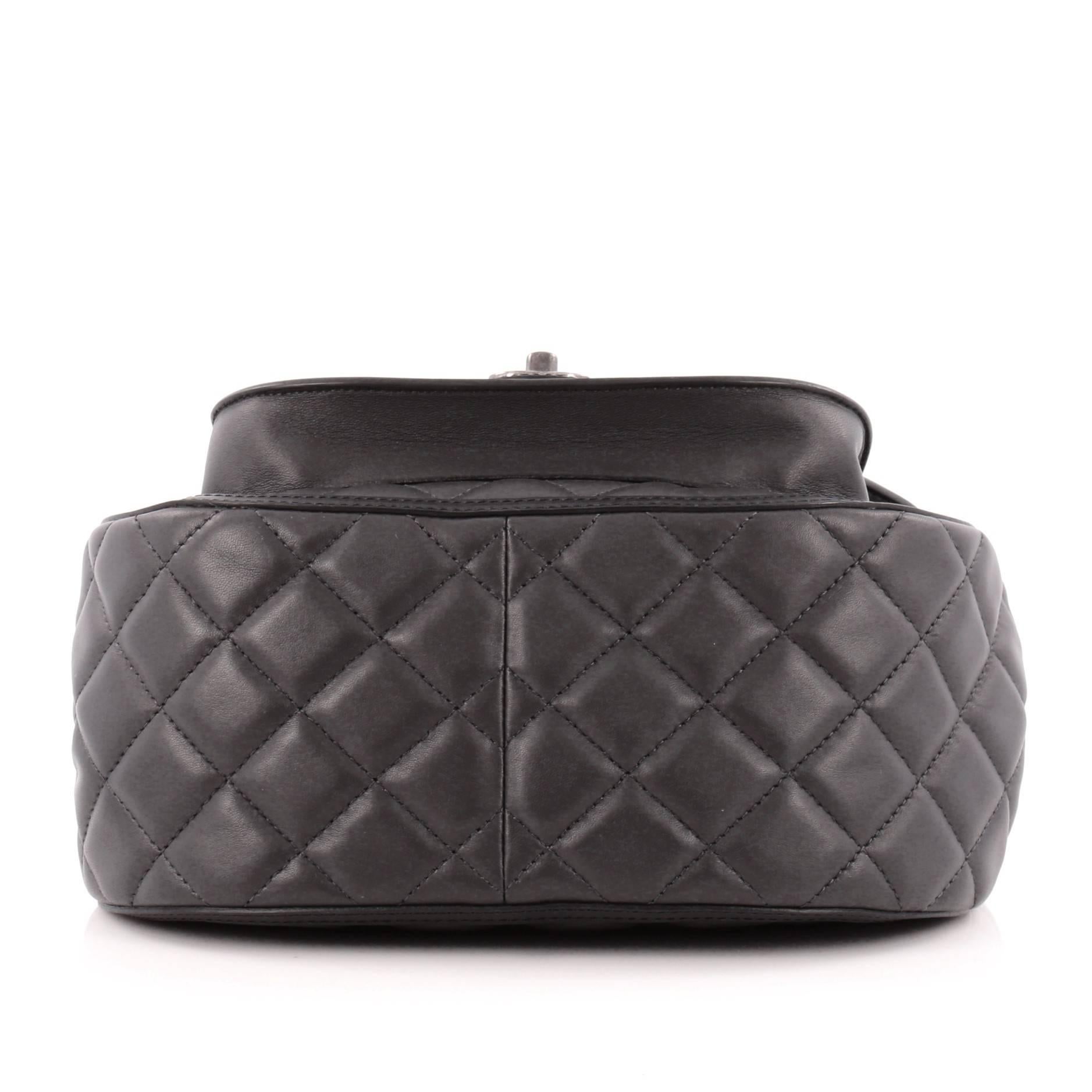 Black Chanel Saddle Bag Quilted Calfskin and Pony Hair Medium