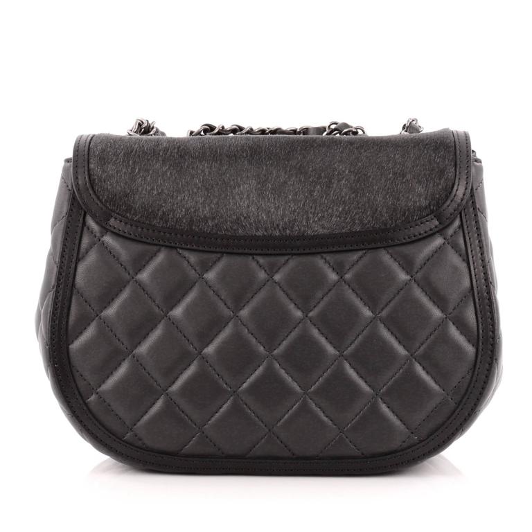 Chanel Saddle Bag Quilted Calfskin and Pony Hair Medium at 1stDibs