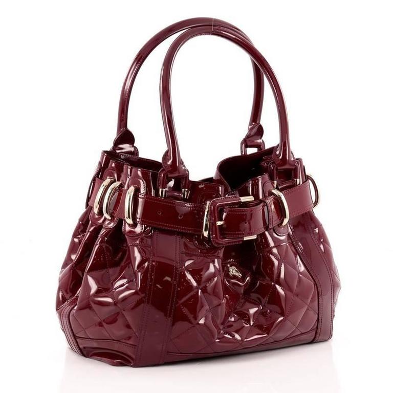 Burberry Beaton Bag Quilted Patent Large at 1stDibs